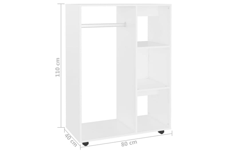 Garderob vit 80x40x110 cm spånskiva - Vit - Förvaring - Klädförvaring - Garderob & garderobssystem