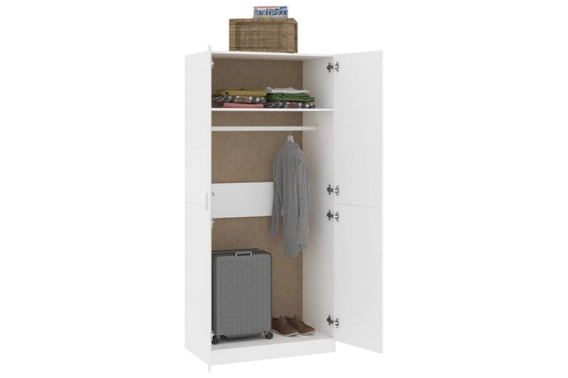 Garderob vit 90x52x200 cm spånskiva - Vit - Förvaring - Klädförvaring - Garderob & garderobssystem