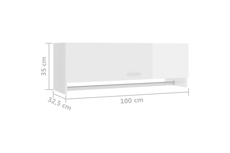 Garderob vit högglans 100x32,5x35 cm spånskiva - Vit högglans - Förvaring - Klädförvaring - Garderob & garderobssystem