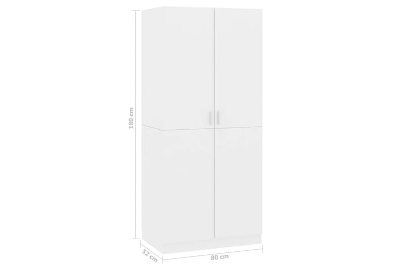 Garderob vit högglans 80x52x180 cm spånskiva - Vit högglans - Förvaring - Klädförvaring - Garderob & garderobssystem