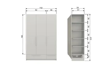 Garderob Pure 3 dörrar - 3 dörrar - Förvaring - Klädförvaring - Garderob & garderobssystem - Klädskåp & fristående garderob