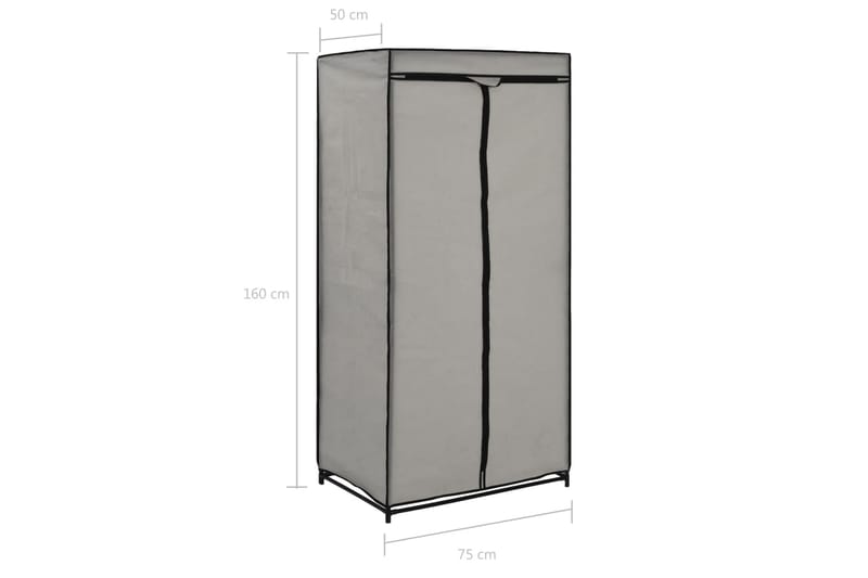 Garderober 2 st grå 75x50x160 cm - Grå - Resegarderob