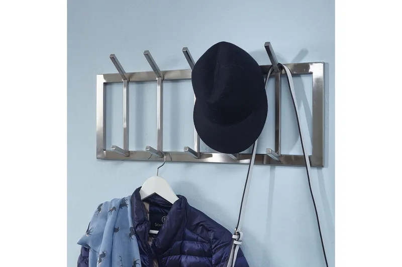 Kapprum Wohnling Väggmonterad klädhängare med 5 metallkrokar, matt polerad - Förvaring - Klädförvaring - Klädhängare