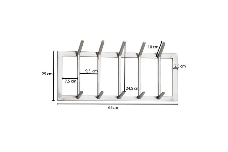 Kapprum Wohnling Väggmonterad klädhängare med 5 metallkrokar, matt polerad - Förvaring - Klädförvaring - Klädhängare