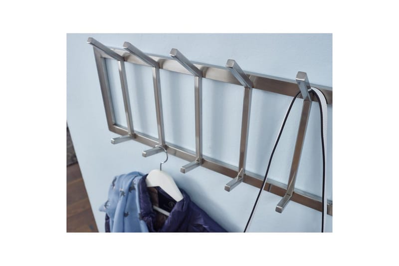 Kapprum Wohnling Väggmonterad klädhängare med 5 metallkrokar, matt polerad - Förvaring - Klädförvaring - Klädhängare