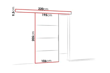 Malibu Dörr 204x106x205 cm - Antracit - Förvaring - Klädförvaring - Garderob & garderobssystem - Garderobsdörr - Skjutdörrar garderob