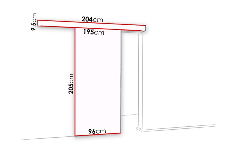 Malibu Dörr 204x96x205 cm - Antracit/Spegel - Skjutdörrar garderob