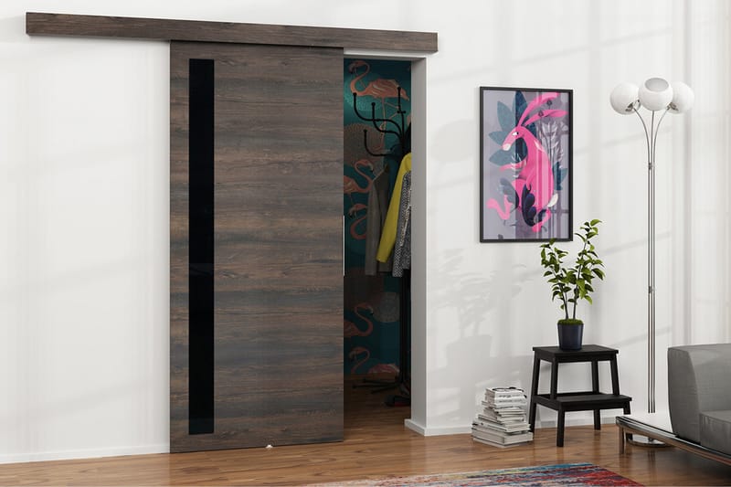 Malibu Dörr 220x106x205 cm - Svart - Förvaring - Klädförvaring - Garderob & garderobssystem - Garderobsdörr - Skjutdörrar garderob