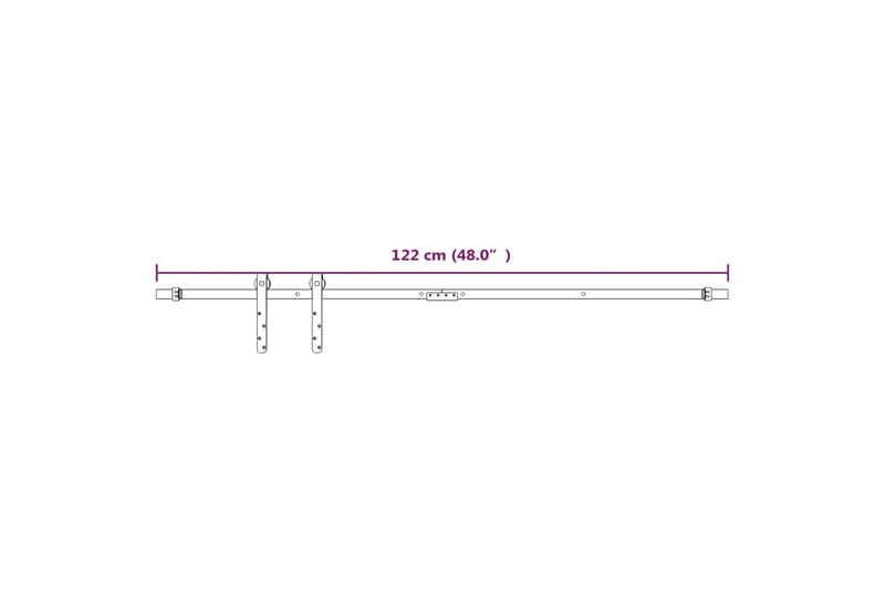 Mini skjutdörrsbeslag kolstål vit 122 cm - Vit - Förvaring - Klädförvaring - Garderob & garderobssystem - Garderobsdörr - Skjutdörrar garderob