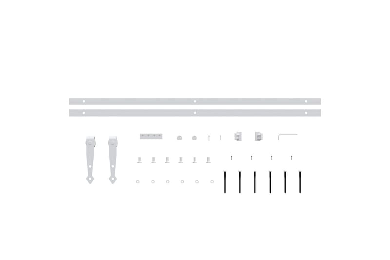 Mini skjutdörrsbeslag kolstål vit 183 cm - Vit - Skjutdörrar garderob