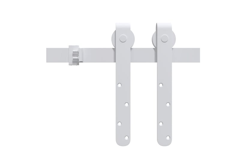 Mini skjutdörrsbeslag kolstål vit 200 cm - Vit - Skjutdörrar garderob