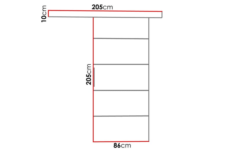 Nemanja Skjutdörr 86x205 cm LED-belysning - Ek - Skjutdörrar garderob