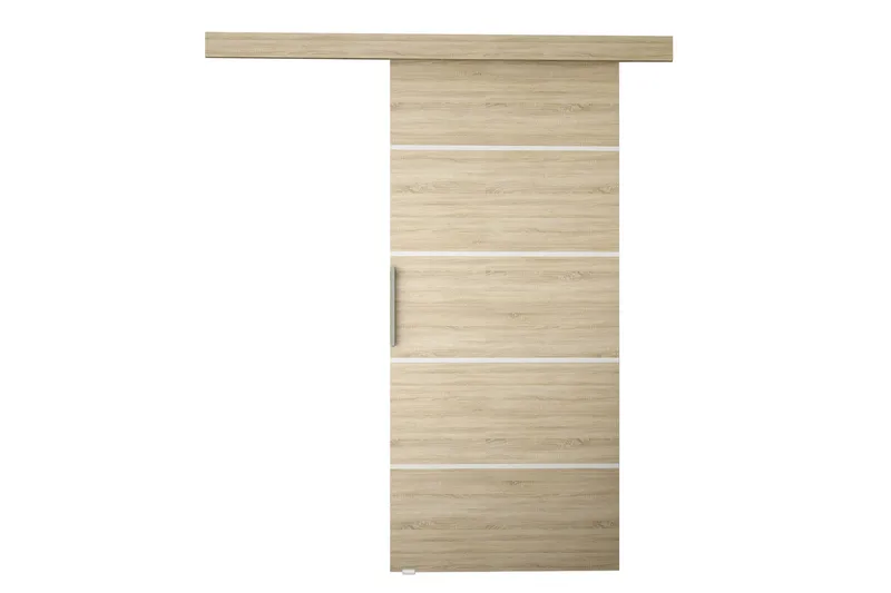 Skjutdörr ELVERUM LED-belysning - Ek - Förvaring - Klädförvaring - Garderob & garderobssystem - Garderobsdörr - Skjutdörrar garderob