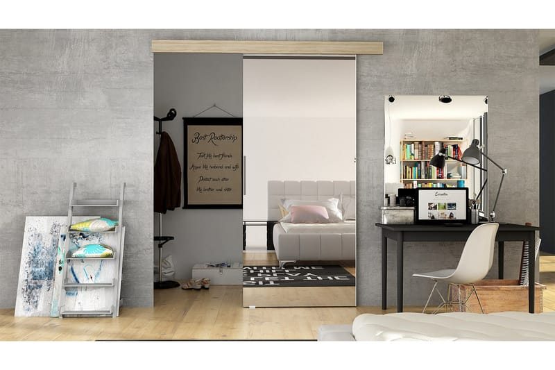 Skjutdörr ELVERUM LED-belysning, Ek