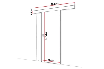 Werdi Skjutdörr 204 cm - Natur - Förvaring - Klädförvaring - Garderob & garderobssystem - Garderobsdörr - Skjutdörrar garderob