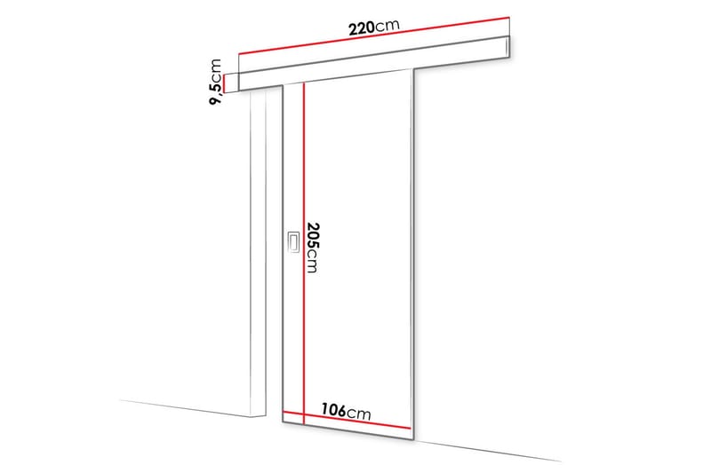 Werdi Skjutdörr 204 cm - Vit - Skjutdörrar garderob