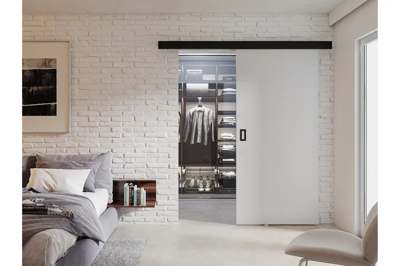 Werdi Skjutdörr 204 cm - Vit - Förvaring - Klädförvaring - Garderob & garderobssystem - Garderobsdörr - Skjutdörrar garderob