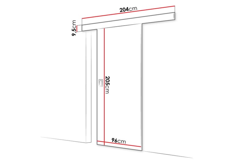 Werdi Skjutdörr 204 cm - Vit - Förvaring - Klädförvaring - Garderob & garderobssystem - Garderobsdörr - Skjutdörrar garderob
