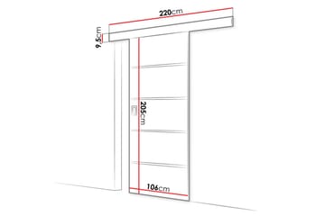 Werdi Plus Skjutdörr 100 cm - Trä/Natur - Förvaring - Klädförvaring - Garderob & garderobssystem - Garderobsdörr - Skjutdörrar garderob