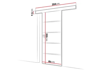 Werdi Plus Skjutdörr 204 cm - Förvaring - Klädförvaring - Garderob & garderobssystem - Garderobsdörr - Skjutdörrar garderob
