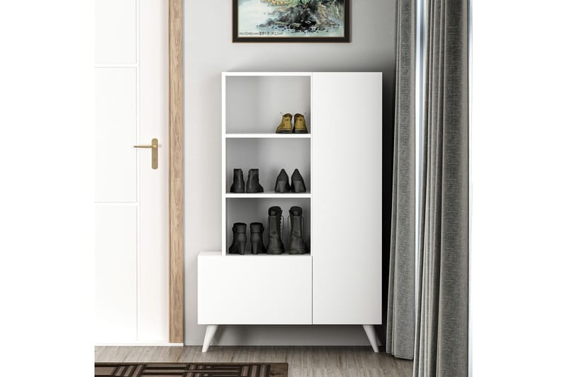 Agostina Skohylla Garderob 80x121 cm Vit - Hanah Home - Förvaring - Klädförvaring - Garderob & garderobssystem - Garderobsinredning - Skohylla garderob