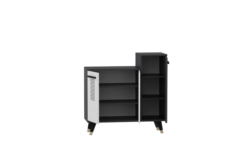Asimo Skohylla Garderob 90x90,6 cm Antracit/Vit - Hanah Home - Förvaring - Klädförvaring - Garderob & garderobssystem - Garderobsinredning - Skohylla garderob