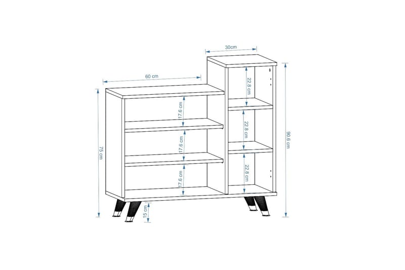 Asimo Skohylla Garderob 90x90,6 cm Brun/Vit - Hanah Home - Förvaring - Klädförvaring - Garderob & garderobssystem - Garderobsinredning - Skohylla garderob