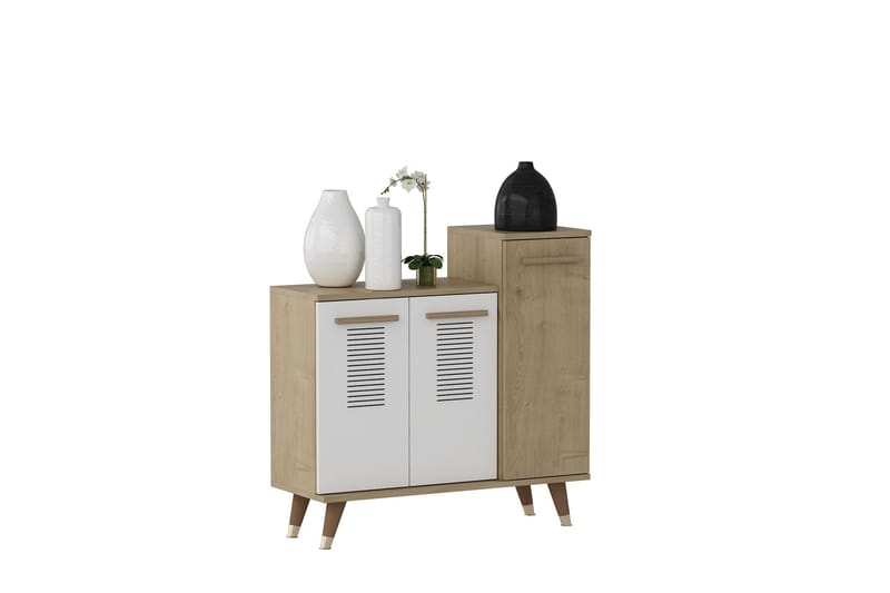 Asimo Skohylla Garderob 90x90,6 cm Brun/Vit - Hanah Home - Förvaring - Klädförvaring - Garderob & garderobssystem - Garderobsinredning - Skohylla garderob