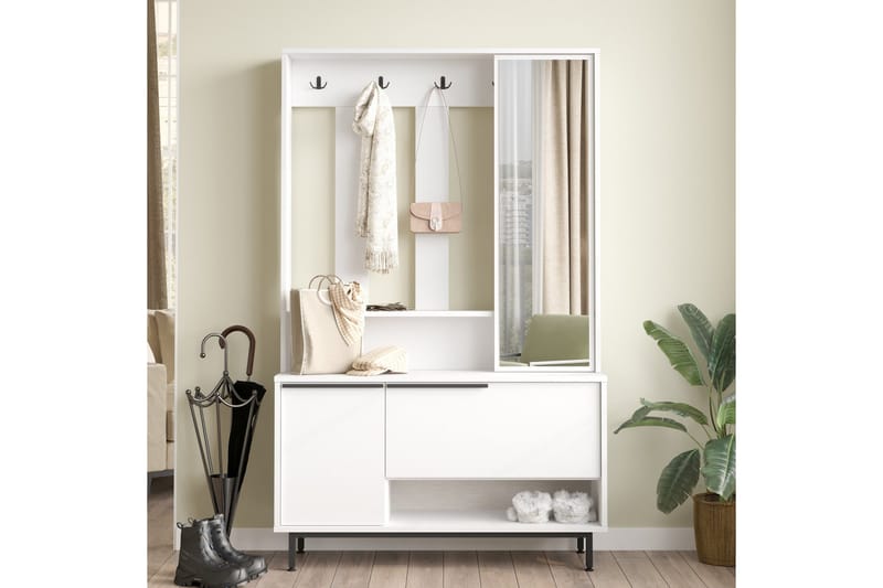 Liyakat Hallmöbel - Vit - Förvaring - Klädförvaring - Garderob & garderobssystem - Garderobsinredning - Backstativ