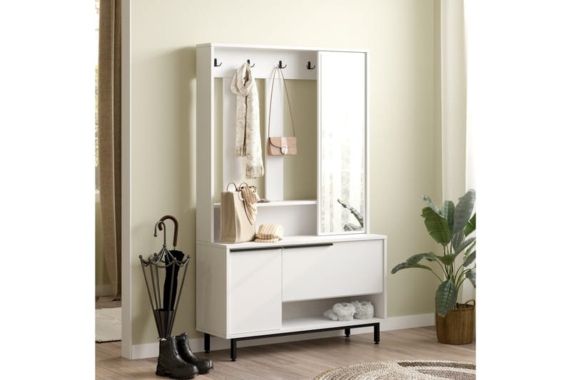 Liyakat Hallmöbel - Vit - Förvaring - Klädförvaring - Garderob & garderobssystem - Garderobsinredning - Backstativ