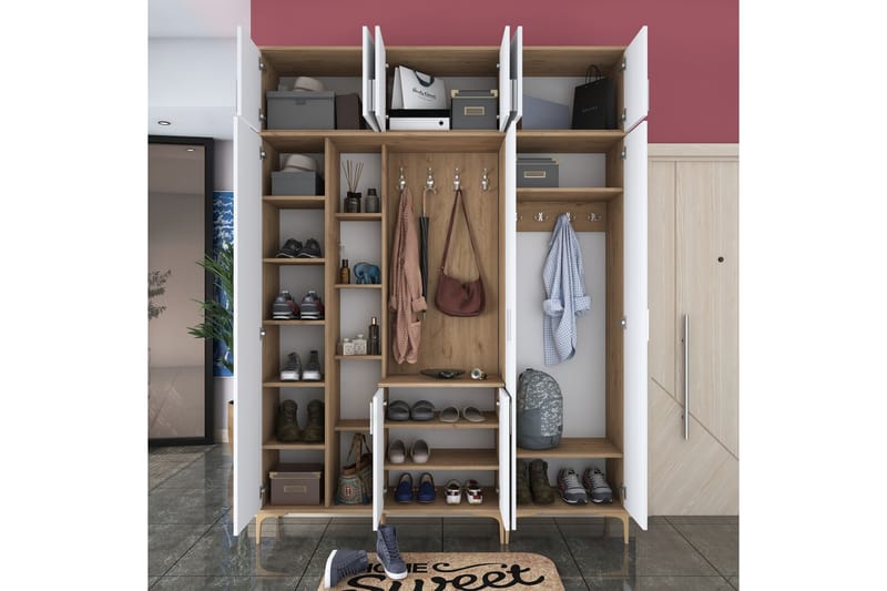 Lukkha Hallmöbel - Valnöt/Vit - Förvaring - Klädförvaring - Garderob & garderobssystem - Garderobsinredning - Backstativ