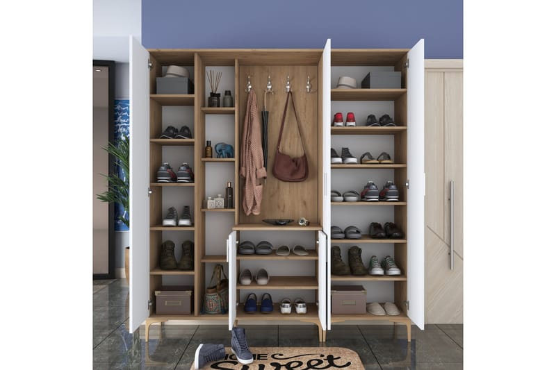 Lukkha Hallmöbel - Valnöt/Vit - Förvaring - Klädförvaring - Garderob & garderobssystem - Garderobsinredning - Backstativ