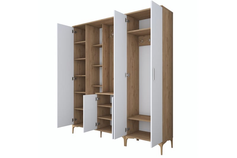 Lukkha Hallmöbel - Valnöt/Vit - Förvaring - Klädförvaring - Garderob & garderobssystem - Garderobsinredning - Backstativ