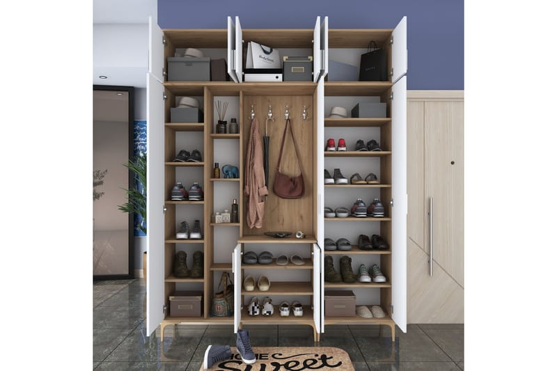 Lukkha Hallmöbel - Valnöt/Vit - Förvaring - Klädförvaring - Garderob & garderobssystem - Garderobsinredning - Backstativ