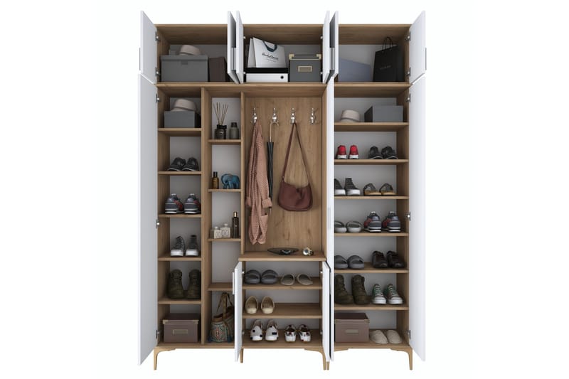 Lukkha Hallmöbel - Valnöt/Vit - Förvaring - Klädförvaring - Garderob & garderobssystem - Garderobsinredning - Backstativ