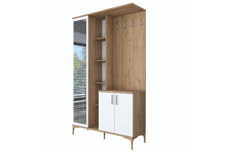 Lukkha Hallmöbel - Valnöt/Vit - Förvaring - Klädförvaring - Garderob & garderobssystem - Garderobsinredning - Backstativ