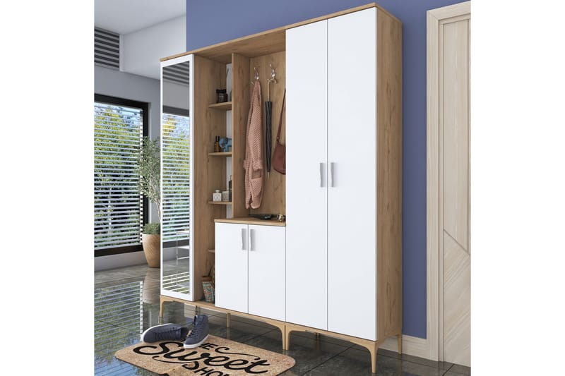 Lukkha Hallmöbel - Valnöt/Vit - Förvaring - Klädförvaring - Garderob & garderobssystem - Garderobsinredning - Backstativ