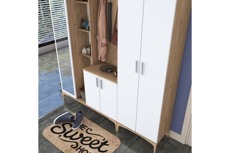 Lukkha Hallmöbel - Valnöt/Vit - Förvaring - Klädförvaring - Garderob & garderobssystem - Garderobsinredning - Backstativ