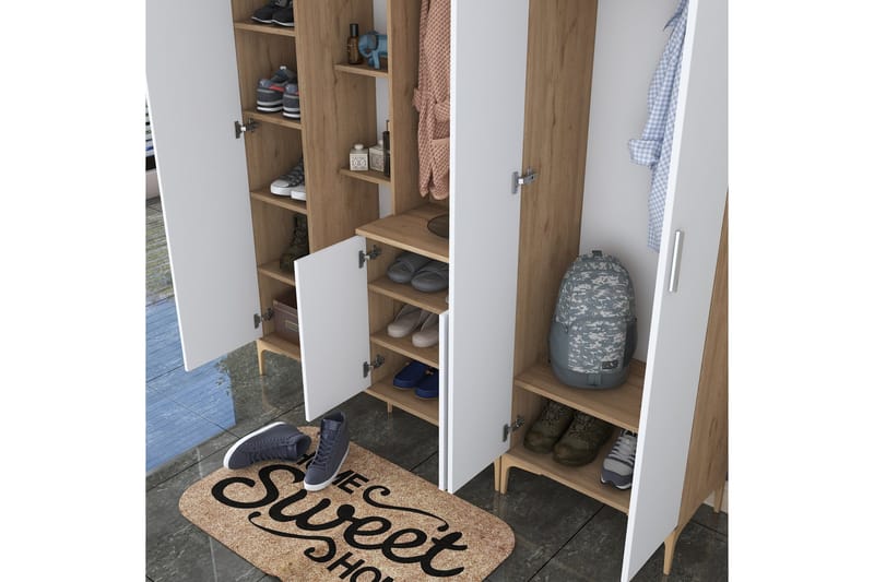 Lukkha Hallmöbel - Valnöt/Vit - Förvaring - Klädförvaring - Garderob & garderobssystem - Garderobsinredning - Backstativ