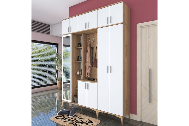 Lukkha Hallmöbel - Valnöt/Vit - Förvaring - Klädförvaring - Garderob & garderobssystem - Garderobsinredning - Backstativ