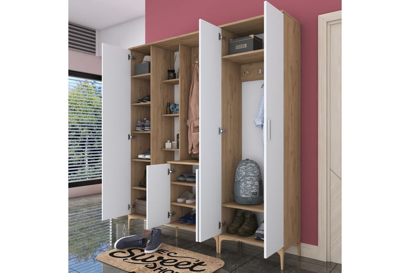 Lukkha Hallmöbel - Valnöt/Vit - Förvaring - Klädförvaring - Garderob & garderobssystem - Garderobsinredning - Backstativ