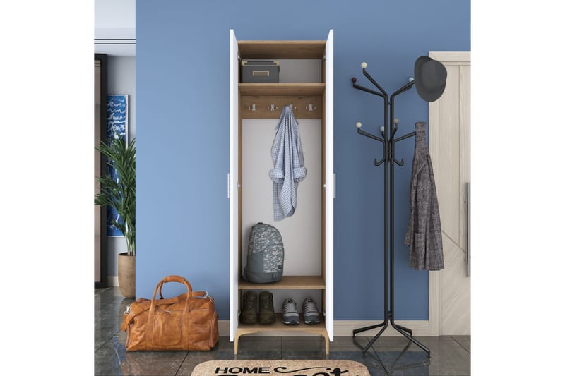 Lukkha Hallmöbel - Valnöt/Vit - Förvaring - Klädförvaring - Garderob & garderobssystem - Garderobsinredning - Backstativ