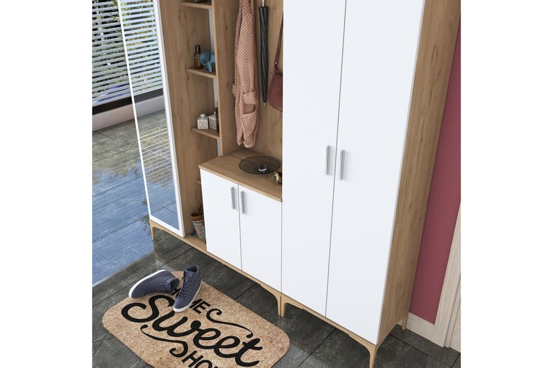 Lukkha Hallmöbel - Valnöt/Vit - Förvaring - Klädförvaring - Garderob & garderobssystem - Garderobsinredning - Backstativ