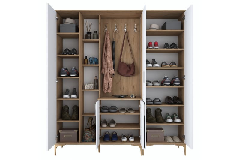 Lukkha Hallmöbel - Valnöt/Vit - Förvaring - Klädförvaring - Garderob & garderobssystem - Garderobsinredning - Backstativ