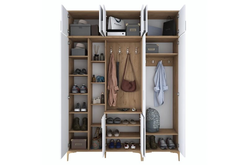 Lukkha Hallmöbel - Valnöt/Vit - Förvaring - Klädförvaring - Garderob & garderobssystem - Garderobsinredning - Backstativ