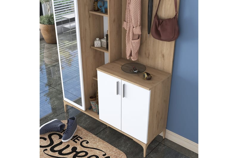 Lukkha Hallmöbel - Valnöt/Vit - Förvaring - Klädförvaring - Garderob & garderobssystem - Garderobsinredning - Backstativ