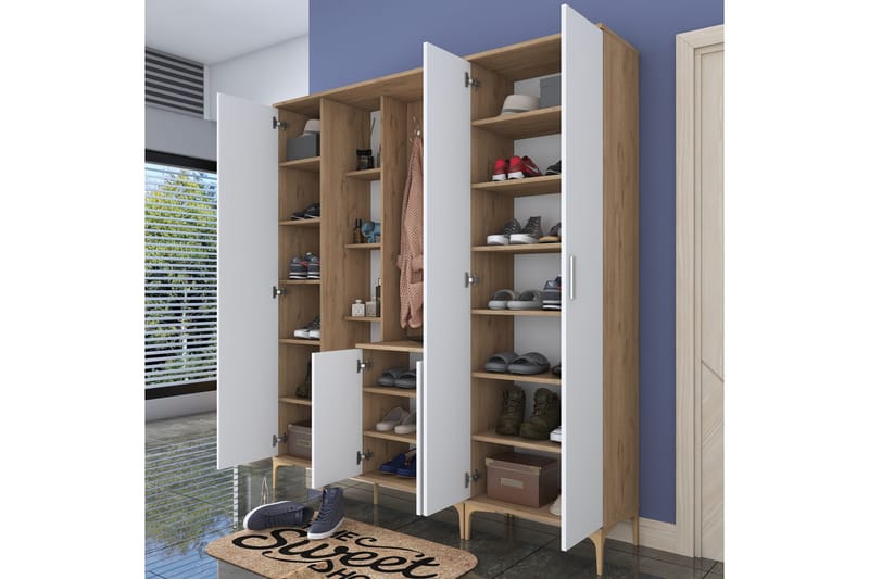 Lukkha Hallmöbel - Valnöt/Vit - Förvaring - Klädförvaring - Garderob & garderobssystem - Garderobsinredning - Backstativ