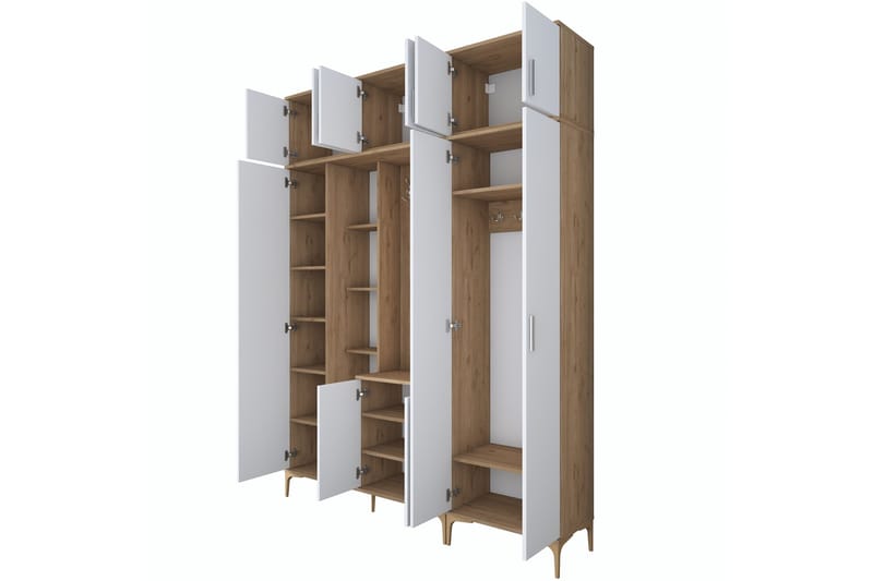 Lukkha Hallmöbel - Valnöt/Vit - Förvaring - Klädförvaring - Garderob & garderobssystem - Garderobsinredning - Backstativ
