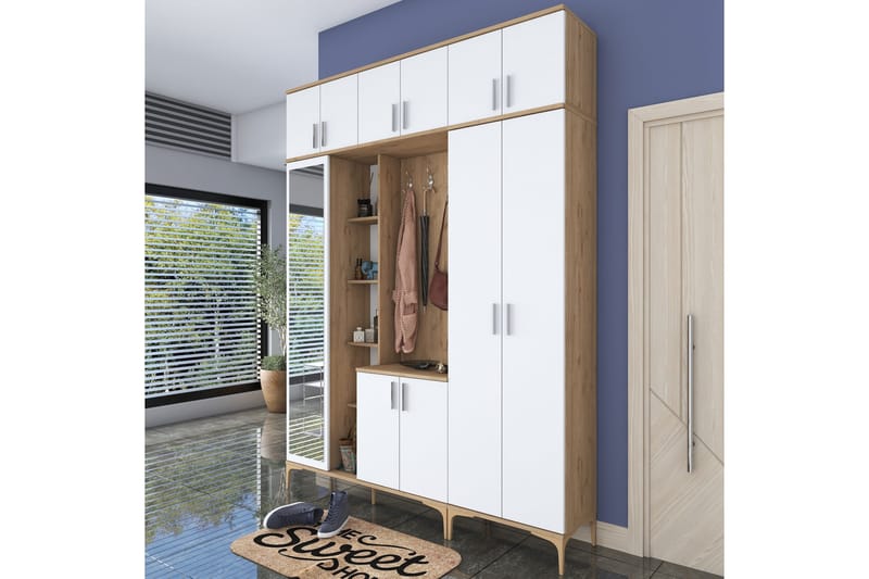 Lukkha Hallmöbel - Valnöt/Vit - Förvaring - Klädförvaring - Garderob & garderobssystem - Garderobsinredning - Backstativ