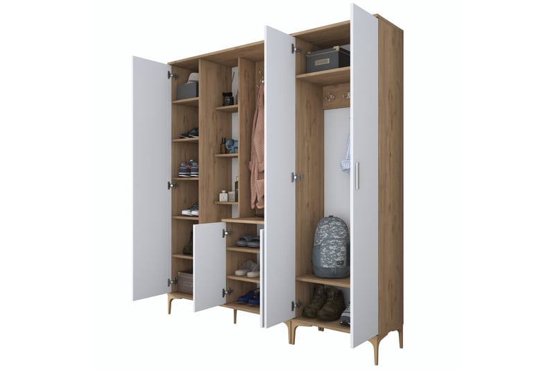 Lukkha Hallmöbel - Valnöt/Vit - Förvaring - Klädförvaring - Garderob & garderobssystem - Garderobsinredning - Backstativ